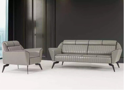 Leather Sofa set Three-seater Armchair Upholstery Furniture Imitation leather Couches 3+1