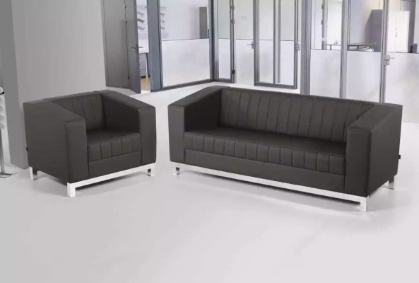 Gray luxury sofa set three-seater armchair upholstered furniture couch set 2 pieces 3+1