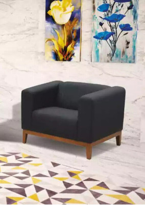 Upholstered furniture Gray Sofa set Three Seater Armchair Set Study room Set 3+1