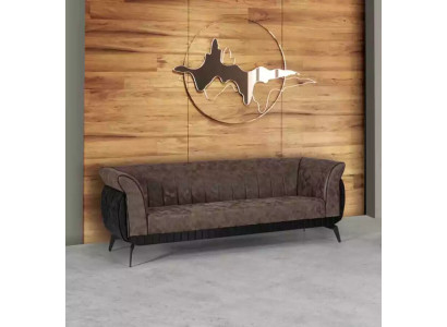 Brown Three Seater Study room Sofa Luxury Designer Furniture Office Couch