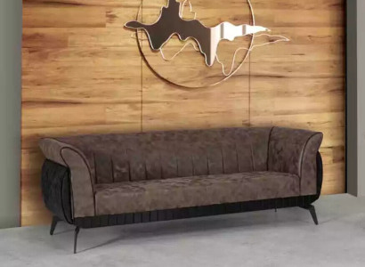 Brown Three Seater Study room Sofa Luxury Designer Furniture Office Couch
