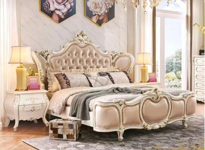 Bedroom Furniture Bed 2x Bedside tables Luxury Set new Classic Furniture 3pcs
