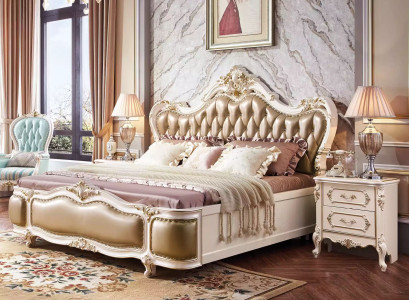 Classic r Luxury Bedroom Luxury Set 3-piece Bed + 2x Bedside tables new