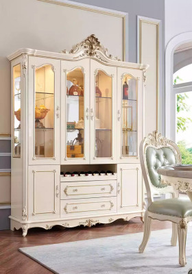 Display case Wood Classic Living room furniture new luxury interior pearl white
