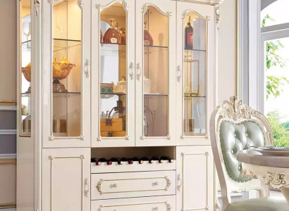 Display case Wood Classic Living room furniture new luxury interior pearl white