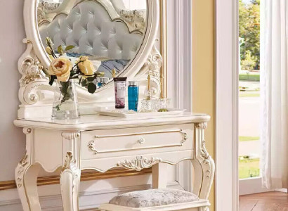 Classic r Dressing table Stool Designer Wooden Furniture Set Bedroom 2-piece