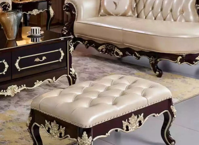 Stool in the Bedroom a Luxurious new pearl white Chesterfield