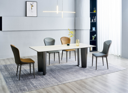 Stylish dining room set designer dining table 6x chairs 7 pieces. Luxury set