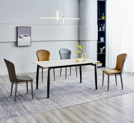 Dining set Modern dining table designer 6x textile chairs single-seater tables