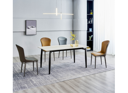 Dining set Modern dining table designer 6x textile chairs single-seater tables