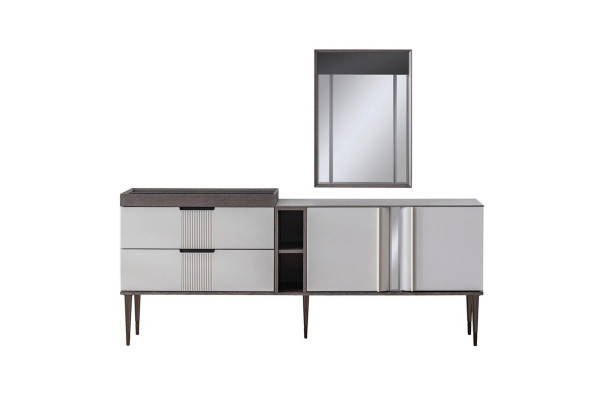 Luxury Dining room Set Exclusive Sideboard with 2x Mirror Set Novelty