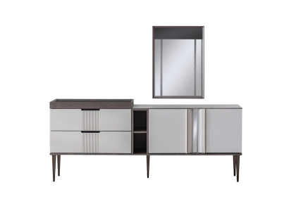 Luxury Dining room Set Exclusive Sideboard with 2x Mirror Set Novelty