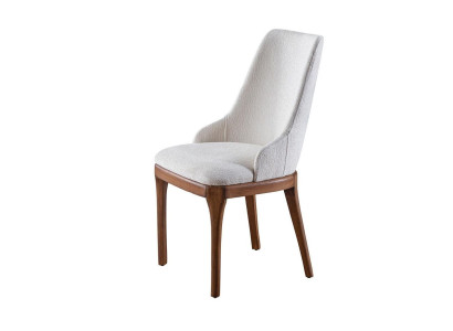 Exclusive White Chairs with Wood Brown Feet Design Dining Room Novelty