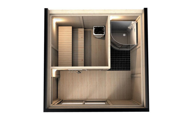 Wooden sauna outdoor sauna Wood Pine wood sauna house panoramic cottage garden