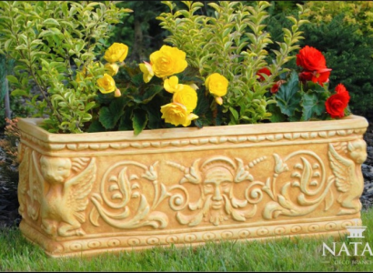Flower basket flowers vessel garden patio decoration statue figures flower box