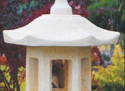 Outdoor lamp patio stone sculpture light fixture lighting lantern garden