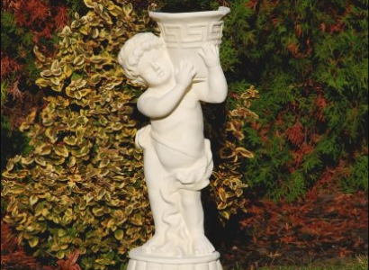 Figure Statue with Flowers Vessel Box Statues Figures Sculpture Garden