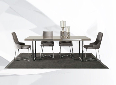Dining corner Dining room Group Dining set Dining table Chairs 7pcs Wood Gray