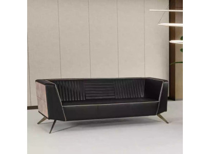 Designer Black Upholstered Sofa Fabric Furniture Study room furniture Office Couch