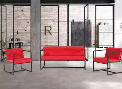 Seating set Upholstered furniture Two-seater Armchair Fabric furniture Office Furnishings 2+1+1
