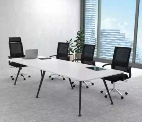 White meeting table Conference table Study room Furnishings style