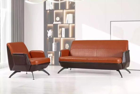 Modern Leather Two-seater Study room furniture Designer Couch Office furniture