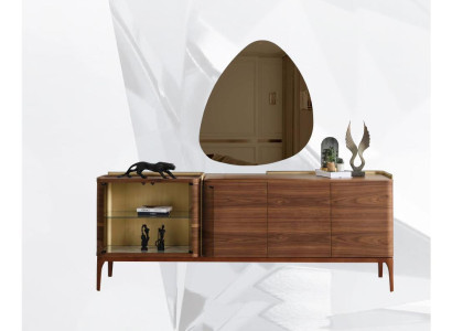Sideboard with Mirror Sideboard Wardrobe Wooden Cabinet Brown Chest of drawers Design