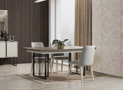 Dining corner Dining set White Dining room Group Dining table Chairs 7pcs Wood