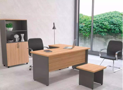 Office equipment set, workplace equipment, corner desk, filing cabinet