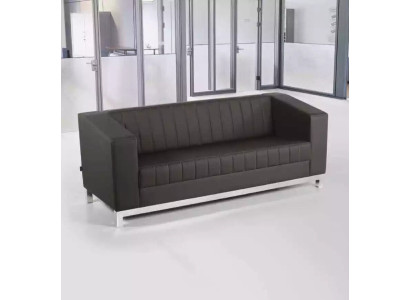 Modern Black Couch Three Seater Upholstered Couch Study Room Furniture Luxury