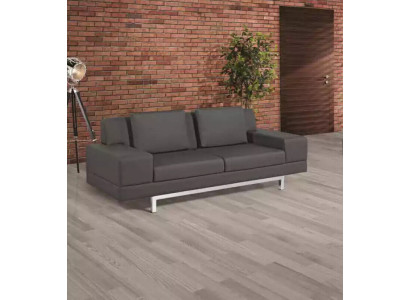 Gray Sofa Modern Three Seater Study Room Upholstered Couch Textile Furniture