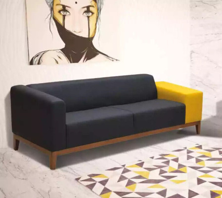 Three Seater Sofa Couch Study Luxury Furniture Textile Upholstered Sofa