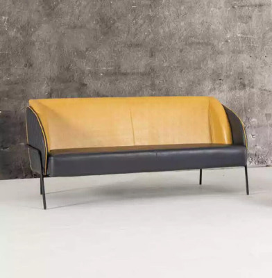 Modern Imitation leather Sofa 3 Seater Study Textile Upholstery Furniture Design