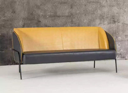 Modern Imitation leather Sofa 3 Seater Study Textile Upholstery Furniture Design