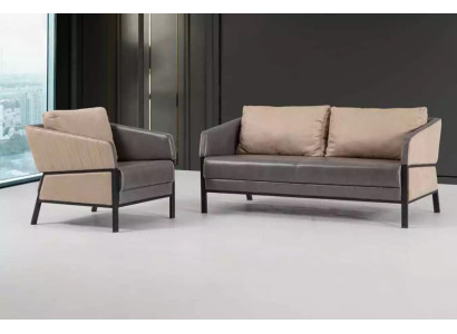 Gray Sofa 2 Seater Modern Couch Office Furniture Upholstered Sofa Designer