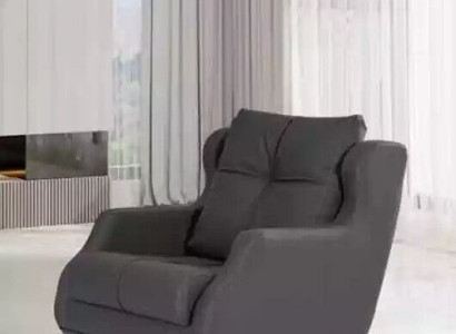 Study Armchair Style Modern Gray Upholstered Chair Designer Seat Furniture