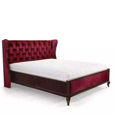 Classic s Chesterfield Style Beds Luxury Double Bed Wood Furniture Red Velvet