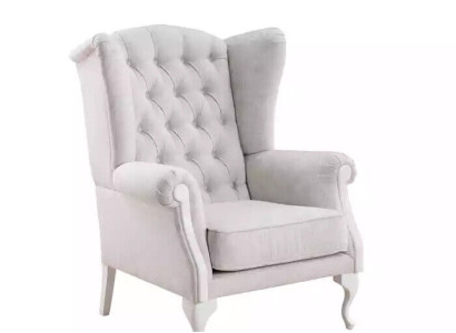 Armchair Seat Single Seater Design White Upholstery Living room Furniture TV Armchair