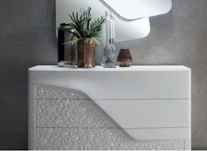 Modern Luxury Set of 2 Chest of drawers Mirror Chests of drawers Wood Console Sideboard Furniture