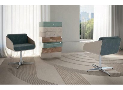 Modern Luxury Swivel Armchair Lounge SeatComfort Upholstery Lehn Furniture Bizzotto