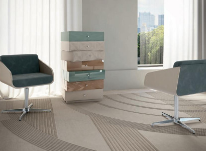 Modern Luxury Swivel Armchair Lounge SeatComfort Upholstery Lehn Furniture Bizzotto