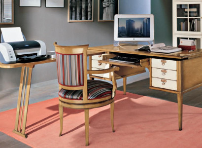 Office Armchair Chair with Armrest Armchair Wood Living room Italian Furniture Edel