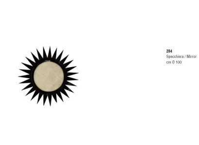 Wall mirror classic Round Mirror Black Bizzotto Furniture Italy 100cm Wood