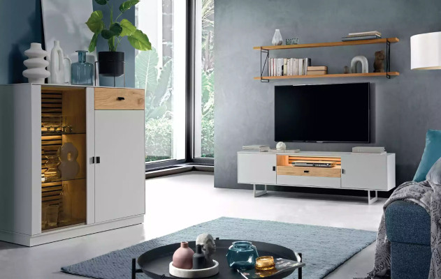 Wall unit TV Wall Wood Modern Style Shelf Living room Furniture TV cabinet tv stand