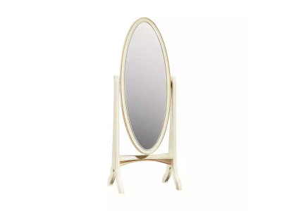 Living room floor mirror mirror wooden frame oval white standing mirror mirror