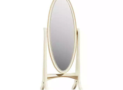 Living room floor mirror mirror wooden frame oval white standing mirror mirror