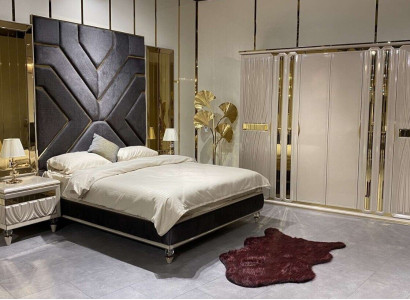 Set Bedroom Bed 2x Bedside tables 3pcs.Luxury Complete Set Design new