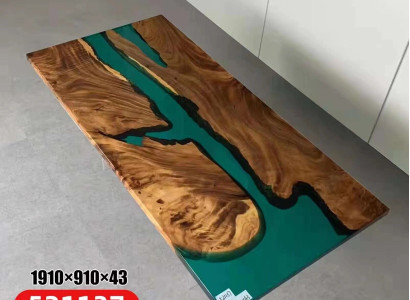 Epoxy resin dining table real wood solid furniture waterfall epoxy table 191x91cm