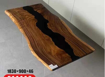 Table Epoxy resin Dining table Real Wood Solid Tables 183x90 River table