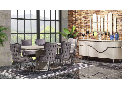Design Dining room Group Table Chairs Wooden table Dining room Set 9 pieces.